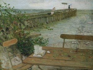 Lądowisko nad jeziorem Starnberg. Około 1896 r. autorstwa Fritz von Uhde