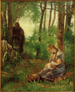 Odpocznij w lesie (odpocznij w biegu) autorstwa Fritz von Uhde