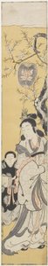 Xiwangmu (Królowa Mather Zachodu) i Attendant, ok. 1764 (kolorowy drzeworyt) autorstwa Fusanobu Tomikawa