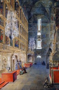 Wnętrze katedry Wniebowzięcia Moskiewskiego Kremla, 1819 autorstwa Fyodor Alexeyev