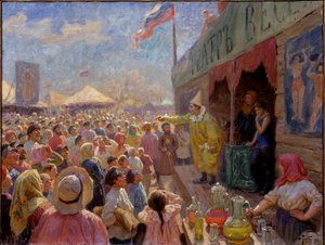 Jarmark - Jarmark - Obraz Fiodora Iwanowicza Rerberga (1865-1938), olej na płótnie autorstwa Fyodor Ivanovich Rerberg