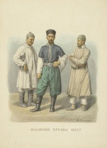 Tatarzy kazańscy, ilustracja z cyklu Odzież państwa rosyjskiego, 1869