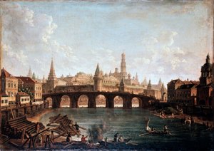 „Widok z Kremla Moskiewskiego i Mostu Bolszoj Kamenny Większy Kamienny Most”, lata 1810