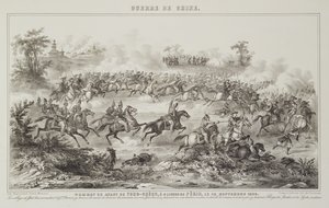 Bitwa pod Chang-Kia-Onang, przed Tong-Cheou, 18 września 1860, z Wojny w Chinach, 1862 autorstwa G.C. de Fortavion