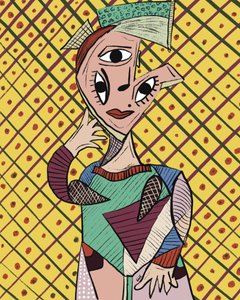 Żywy portret w stylu kubistycznym autorstwa GIovanna Gil Alves