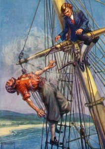 Ilustracja do Wyspy Skarbów Roberta Louisa Stevensona (kolor lito)