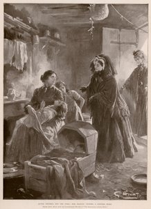 Królowa Wiktoria i biedni: Królowa z wizytą w domku (fotograwiura) autorstwa G.S. (after) Amato