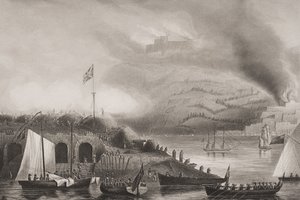 Szturm na San Sebastian, 31 sierpnia 1813, ilustracja z „Bitwy Anglii na morzu i lądzie” Lieuta. płk Williams (grawerowanie)