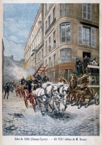 Wóz strażacki w drodze na pożar, Paryż, 1896 autorstwa G. Busson