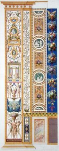 Panel z loggii Rafaela w Watykanie, z „Delle Loggie di Rafaele nel Vaticano”, grawerowany przez Giovanniego Ottavianiego (ok. 1735-1808), opublikowany ok. 1772-77 (ręcznie barwiony grawerunek) autorstwa G. and Camporesi P. Savorelli