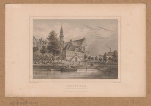 Widok na Westerkerk w Amsterdamie z Keizersgracht Amsterdam, Westerkerk Keizersgracht (tytuł na obiekcie) autorstwa G. Hess
