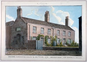 Przytułki Drapers, New Kent Road, Southwark, Londyn, 1825 autorstwa G Yates