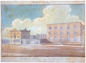 Przytułek Świętego Zbawiciela i Rockingham Arms Inn, New Kent Road, Southwark, Londyn, 1825 autorstwa G Yates