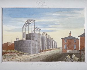 Widok gazowni na Pocock Street, Southwark, Londyn, 1826 autorstwa G Yates