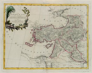 Turcja azjatycka, w tym Antolia, Gruzja, Armenia, Kurdestan, Diarbec, Irak-Arabi, Syria, rycina G. Zulianiego zaczerpnięta z tomu IV „Najnowszego Atlasu” wydanego w Wenecji w 1784 r. przez Antonio Zattę, zbiory prywatne