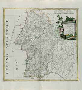 Extremadura of Portugal Alentejo lub Algarve, rycina G. Zulianiego zaczerpnięta z Tomu I najnowszego Atlasu wydanego w Wenecji w 1776 r. przez Antonio Zattę, kolekcja prywatna autorstwa G. Zuliani