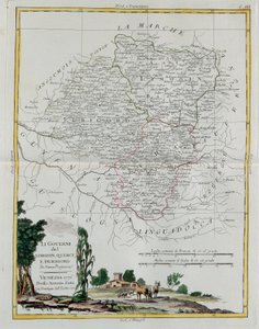 Governances of Limosin, Quercy and Perigord, rycina G. Zulianiego zaczerpnięta z Tomu I najnowszego Atlasu wydanego w Wenecji w 1776 r. przez Antonio Zattę, kolekcja prywatna autorstwa G. Zuliani