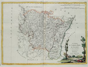 Governances of Lorraine, Barr and Alsace, rycina G. Zulianiego zaczerpnięta z tomu I „Najnowszego Atlasu” wydanego w Wenecji przez Antonio Zattę, kolekcja prywatna autorstwa G. Zuliani