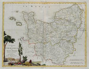 Governances of Normandie, Maine i Perche, rycina G. Zulianiego zaczerpnięta z Tomu I najnowszego Atlasu wydanego w Wenecji w 1777 r. przez Antonio Zattę, kolekcja prywatna autorstwa G. Zuliani