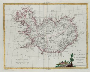 Islandia podzielona na dzielnice, rycina G. Zulianiego zaczerpnięta z Księgi III „Najnowszego Atlasu” wydanego w Wenecji w 1781 r. przez Antonio Zattę, Kolekcja prywatna autorstwa G. Zuliani