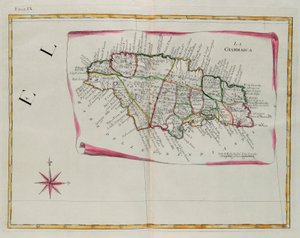 Jamajka, rycina G. Zulianiego zaczerpnięta z Tomu I „Najnowszego Atlasu” wydanego w Wenecji w 1778 r. przez Antonio Zattę, kolekcja prywatna autorstwa G. Zuliani
