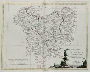 Palatynaty Krakowa, Lekzyca, Sieradza, Sandomira i Lublina, rycina G. Zulianiego zaczerpnięta z Księgi III "Najnowszego Atlasu" wydanego w Wenecji w 1781 r. przez Antonio Zattę, zbiory prywatne autorstwa G. Zuliani
