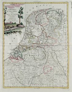 Republika Holandii podzielona na prowincje, rycina G. Zulianiego zaczerpnięta z Tomu I najnowszego Atlasu wydanego w Wenecji w 1776 r. przez Antonio Zattę, Kolekcja prywatna autorstwa G. Zuliani