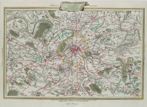 Zarys Paryża, Rządy Francji i Orleanu, rycina G. Zulianiego zaczerpnięta z Tomu I najnowszego Atlasu wydanego w Wenecji w 1776 r. przez Antonio Zattę, zbiory prywatne