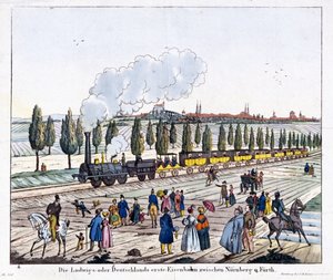 Otwarcie kolei Norymberga-Furth, 7 grudnia 1835 r. autorstwa G. after Renner