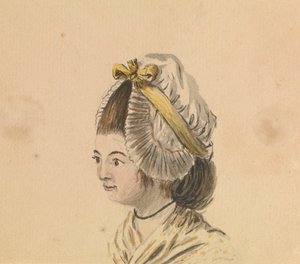 Głowa kobiety w czepku z falbanką, ok. 1774 (akwarela)