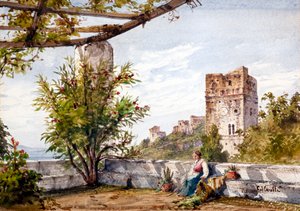 Włochy (akwarela) autorstwa Gabriel Carelli