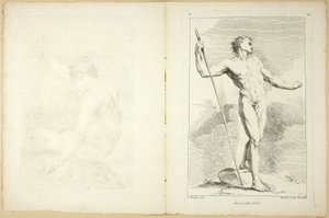 Figura (recto i verso), z II księgi figur akademii rytowanych częściowo przez profesorów Akademii Królewskiej autorstwa Gabriel Huquier