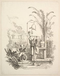 Flecistka i kotlista dziecięca, ca. 1742. autorstwa Gabriel Huquier