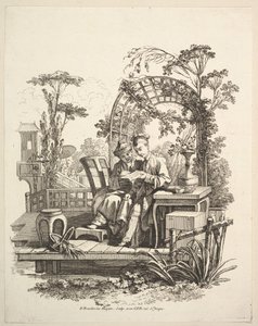 Czytanie mężczyzny i kobiety, ca. 1742.