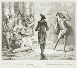 Płyta z Livre de Scenes Comiques autorstwa Gabriel Huquier