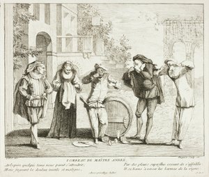 Płyta z Livre de Scènes Comiques autorstwa Gabriel Huquier