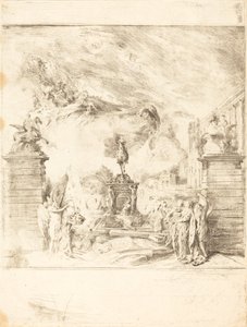 Alegoria wznoszenia posągu Ludwika XV (Alegoria założenia autorstwa Gabriel Jacques de Saint Aubin