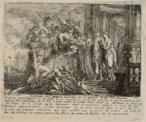 Alegoria o rekonwalescencji delfina autorstwa Gabriel Jacques de Saint Aubin