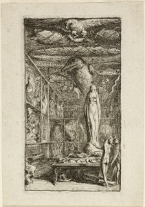 Frontyspis Almanachu Historico-Physique autorstwa Gabriel Jacques de Saint Aubin