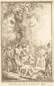 Heroiczny czyn Ojca, który poświęca się dla swojego syna autorstwa Gabriel Jacques de Saint Aubin