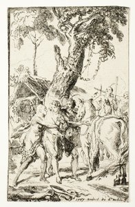Ucieczka pana de Belle-Isle, więźnia w Attakapas, płyta czwarta z Les Nouveaux Voyages aux Indes Occidentales autorstwa Gabriel Jacques de Saint Aubin