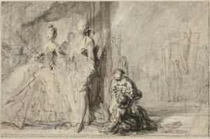 Promenada na Bulwarze autorstwa Gabriel Jacques de Saint Aubin