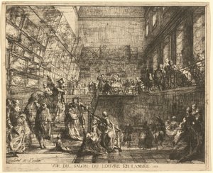 Widok na Salon du Louvre w roku 1753 autorstwa Gabriel Jacques de Saint Aubin