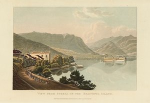 Widok ze Stresy na piękną wyspę Isola Bella, jezioro Maggiore, przed 1820 rokiem. autorstwa Gabriel Ludwig Lory