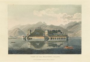 Widok na piękną wyspę Isola Bella, Lago Maggiore, przed 1820 rokiem. autorstwa Gabriel Ludwig Lory