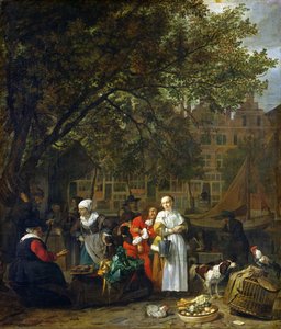 Targ ziół w Amsterdamie autorstwa Gabriel Metsu
