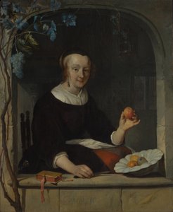 Kobieta siedząca przy oknie, początek lat 60. XVII wieku. autorstwa Gabriel Metsu