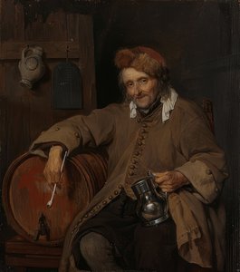 Stary pijak. Około 1661-63 autorstwa Gabriel Metsu