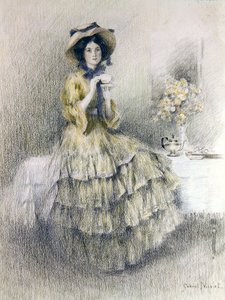 Podwieczorek (kolorowa kreda na papierze) autorstwa Gabriel Nicolet