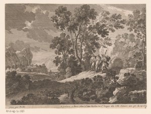 Chrystus i Emaus Pejzaże ze scenami z życia Chrystusa (tytuł serii) autorstwa Gabriel Perelle